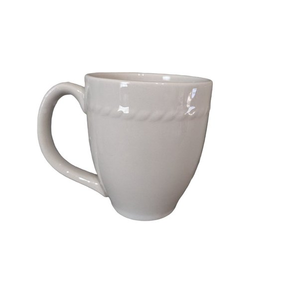 PIER 1Imports Bianca white ironstone coffee  mug cup set of 2 12 ooz - Picture 2 of 9